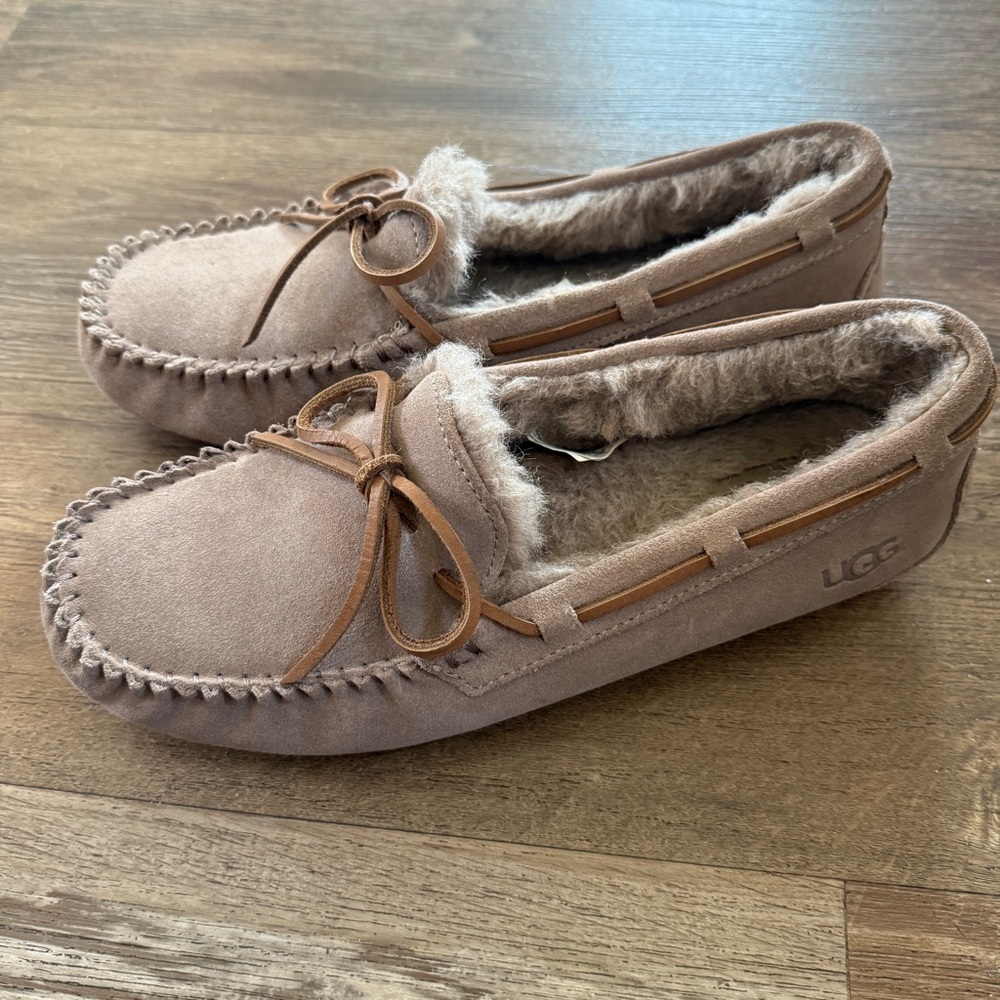 UGG Brown Suede Moccasin Slippers 8 - Picture 3 of 8